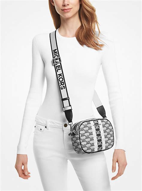 michael kors jet set travel small logo stripe crossbody bag|michael kors bag with airplanes.